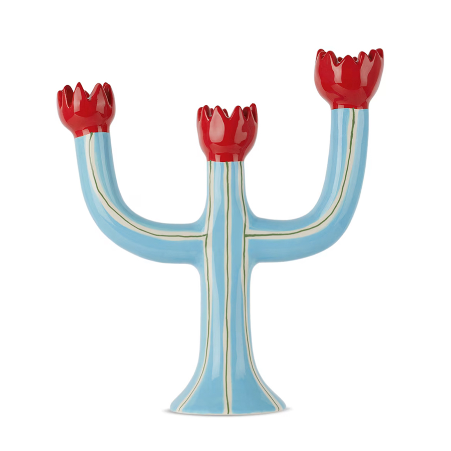 Blue Tulip Candle Holder