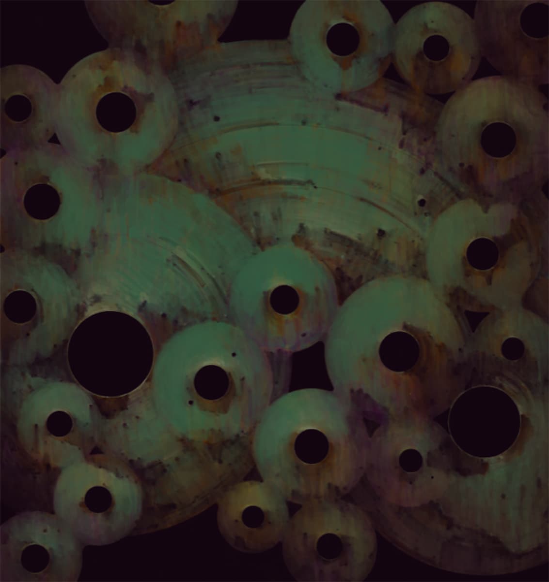 АнтонТММ. Endemic machine, 37×39см. Полноцветная шелкография
