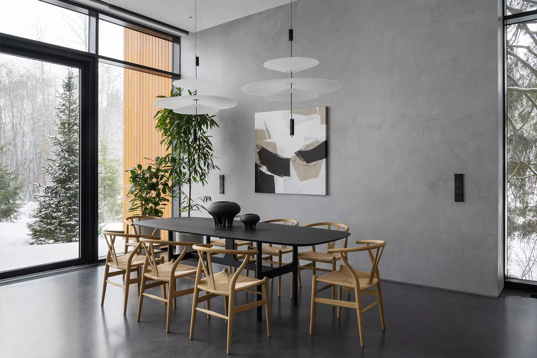 Два камина и просторные веранды в интерьере загородного дома для московской семьи — проект Аны Сергиенко