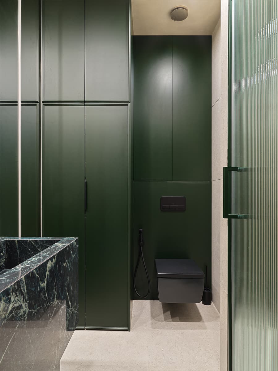 Бархатистая штукатурка и мягкие формы мебели в интерьере квартиры под сдачу в аренду – проект Валерии Дзюбы