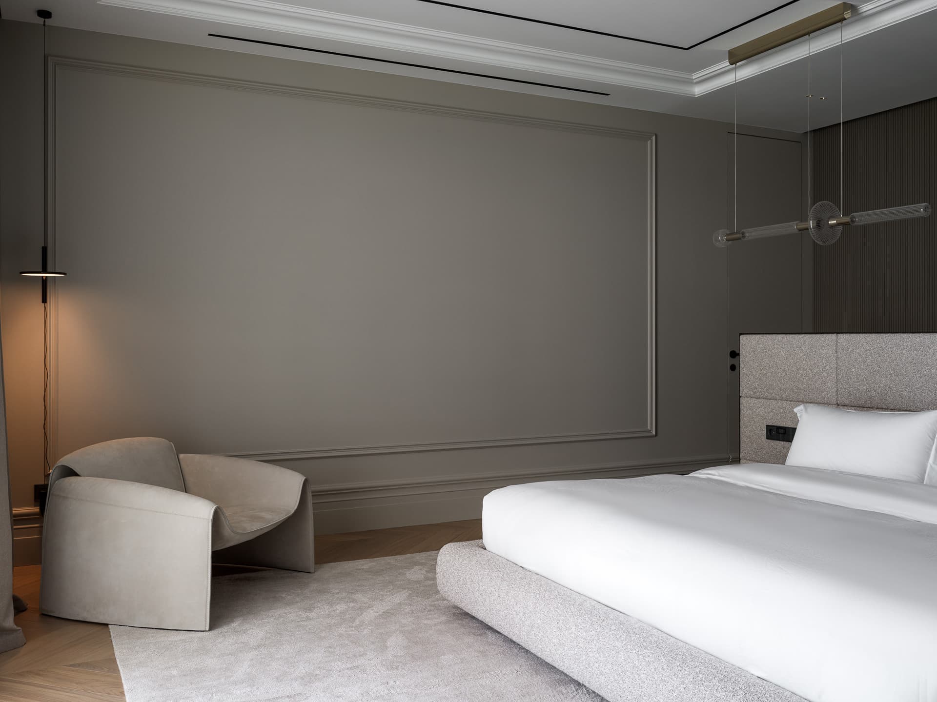 Изящество мрамора и латуни в интерьере двухуровневой квартиры — проект студии GN Design