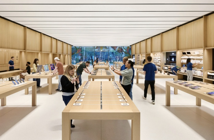 Новый Apple Store в Майами, практически полностью построенный из дерева