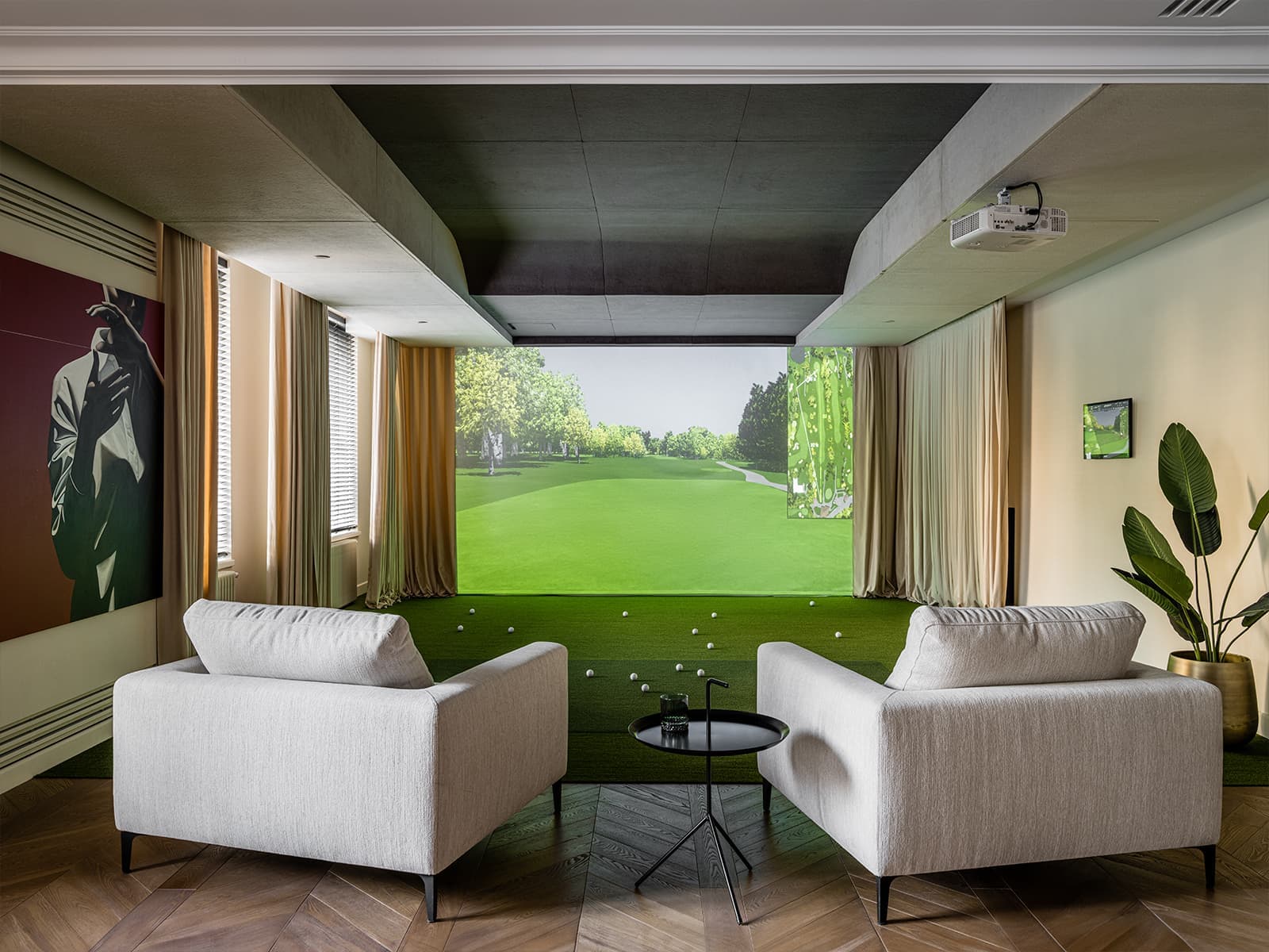 Элегантность классических деталей, бильярдная и гольф-симулятор в роскошном офисном пространстве — проект архитектурного бюро ARXY