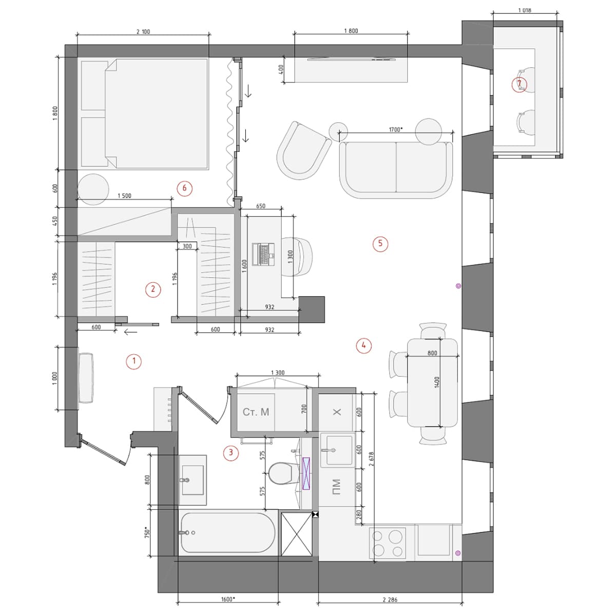 Деревянные оконные откосы и природные тона в небольшой квартире — проект Евгении Заболоцкой