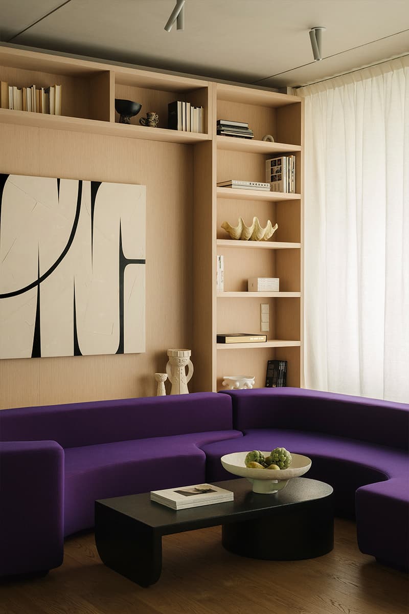 Обволакивающий интерьер квартиры с акцентным искусством — проект TAKK Studio w3