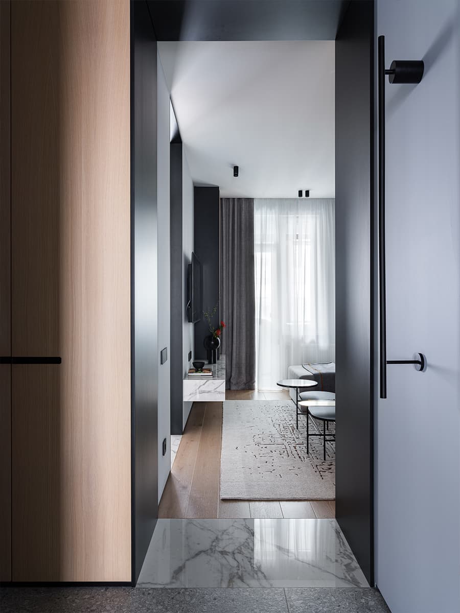 Терракотовые акценты в интерьере небольшой квартиры — проект студии Poshinteriors