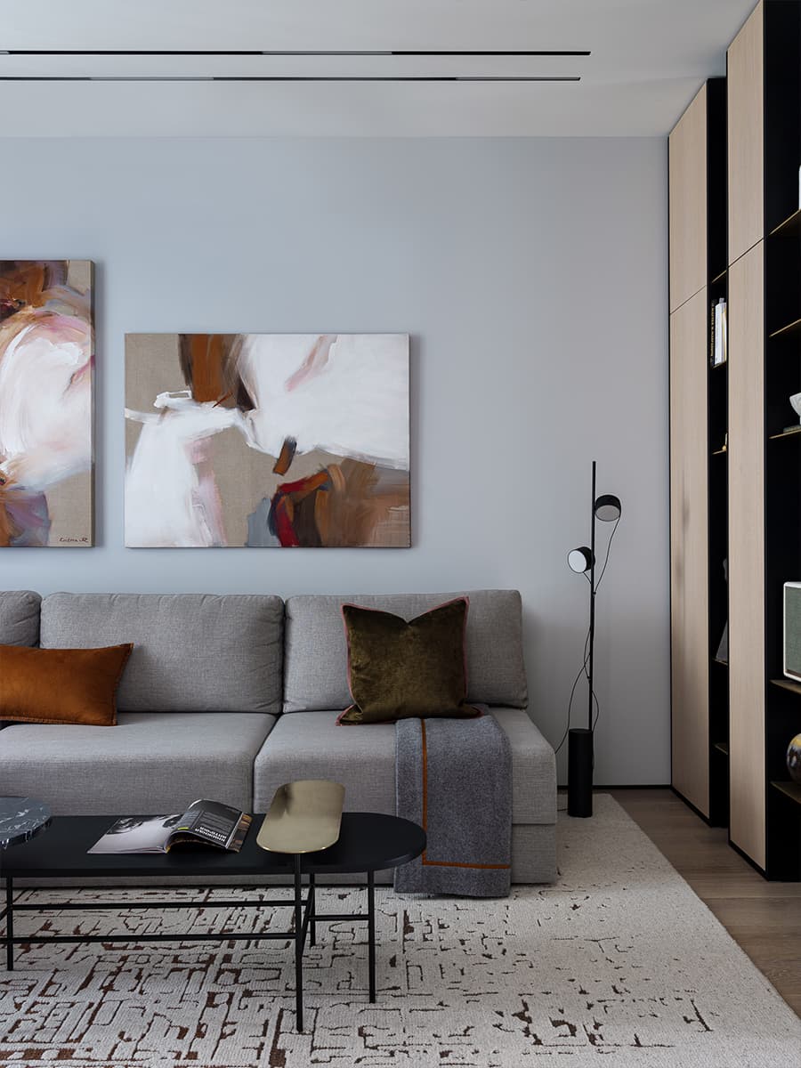 Терракотовые акценты в интерьере небольшой квартиры — проект студии Poshinteriors