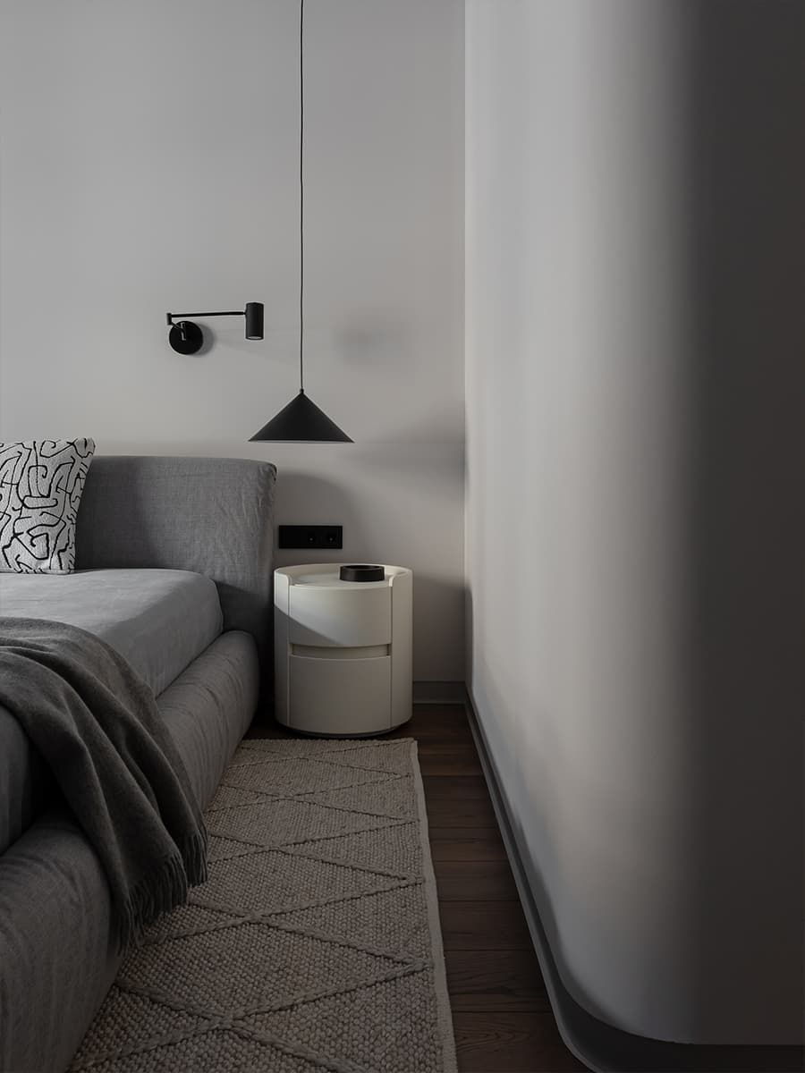 Радиусные перегородки в умиротворяющем интерьере для семьи — проект студии интерьерного дизайна STUDIO WHITE DESIGN