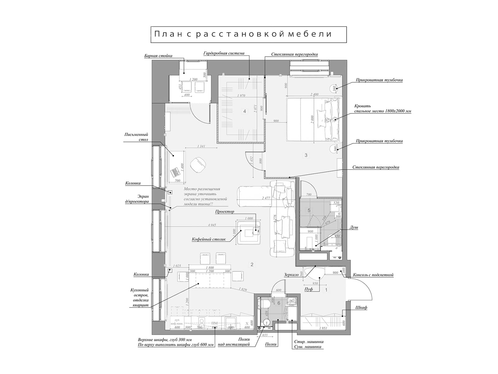 Голубое стекло и ощущение воздуха в современном интерьере для студента — проект design studio Galitarova