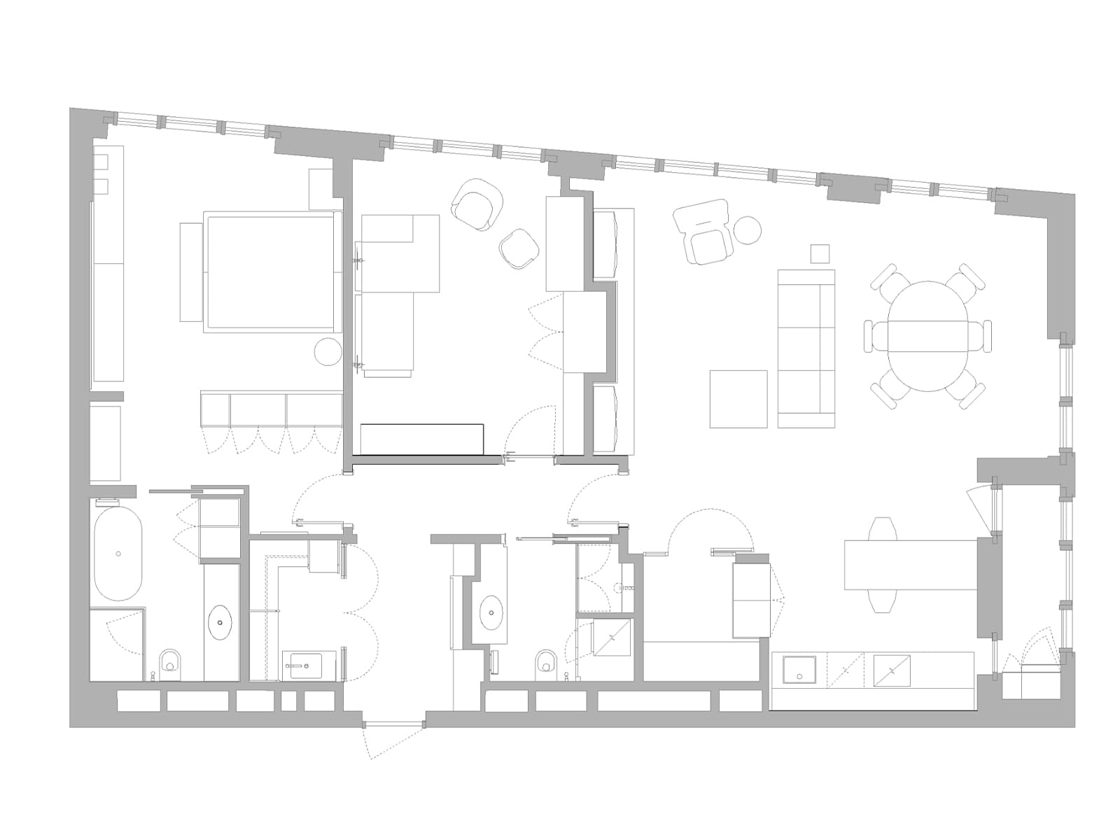 Элементы конструктивизма в красочном интерьере большой квартиры — проект Architecture design MatGolm