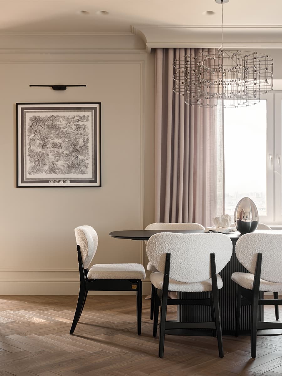 Утонченный интерьер квартиры с продуманными световыми сценариями — проект Екатерины Поздняковой