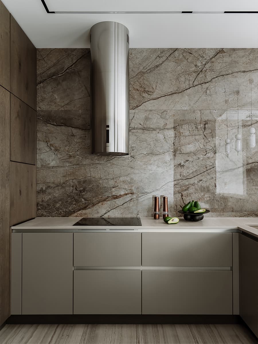 Теплый семейный интерьер квартиры с точечными вкраплениями цвета — проект Анны Мизюра