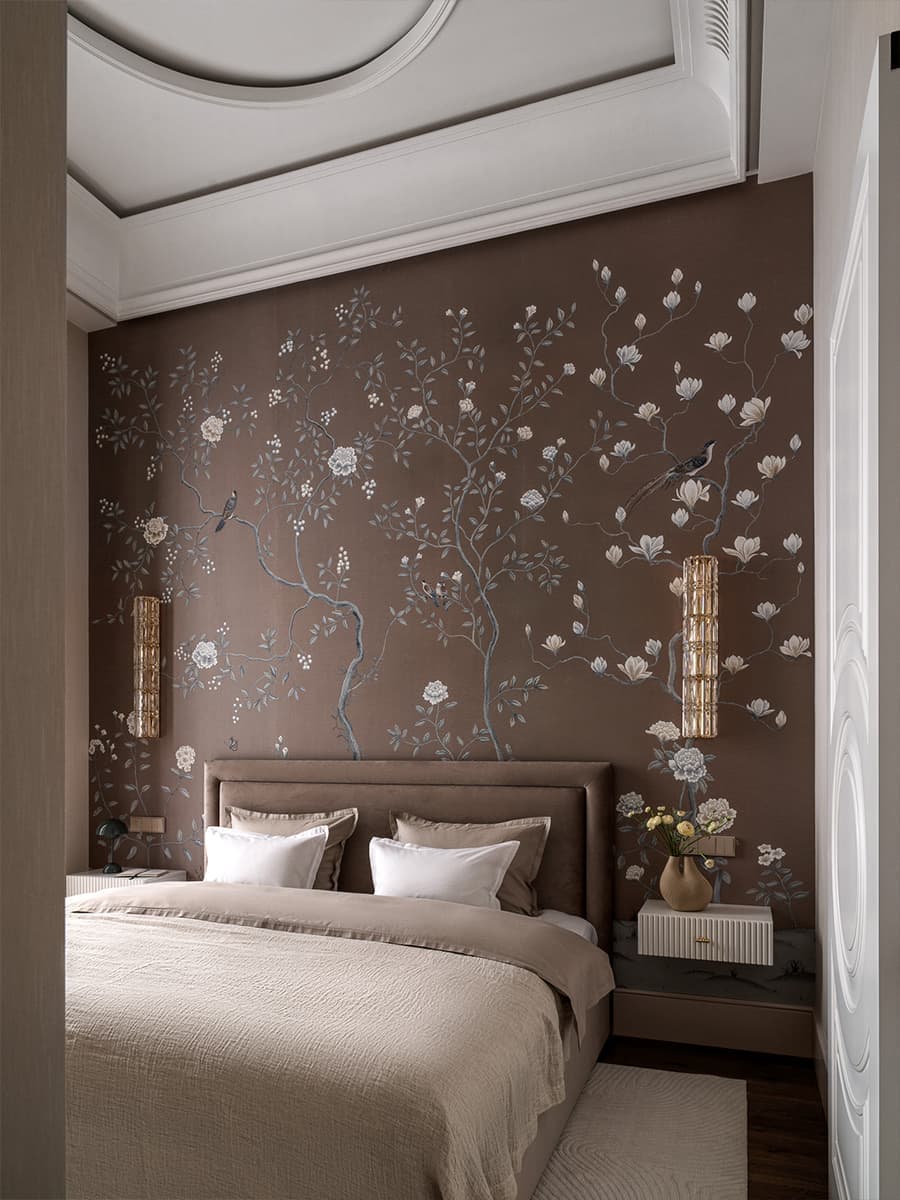 Классика и узорчатые обои в интерьере квартиры для девушки — проект DIB.architects