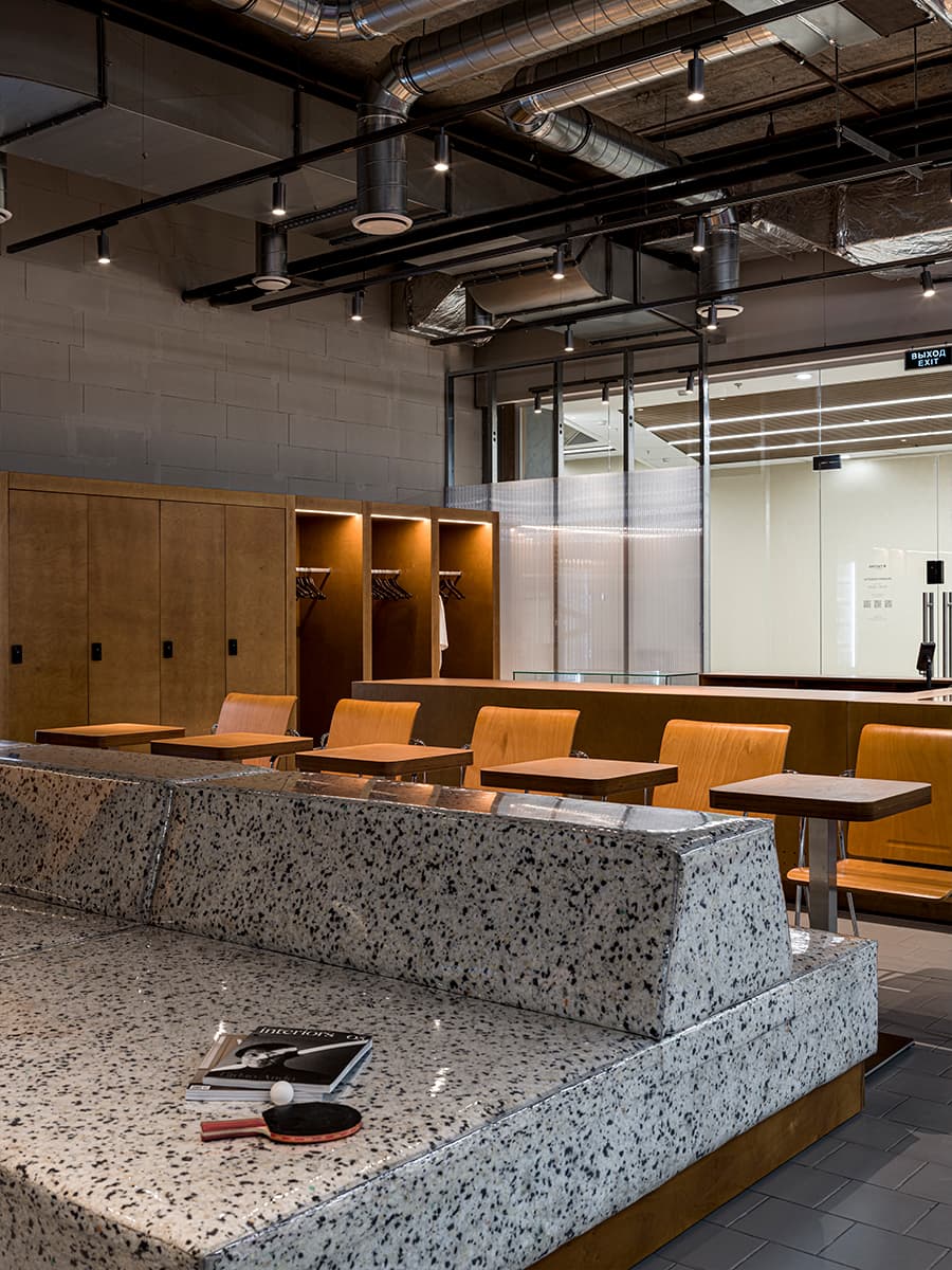 Выразительный интерьер московского клуба настольного тенниса — проект roomdesignburo