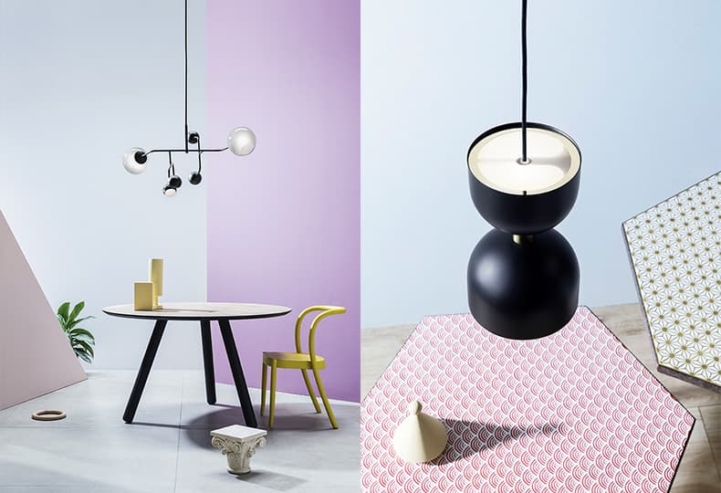 Слева – подвесной светильник из коллекции «Chill», MM Lampadari, справа – светильник «Clessidra», MM Lampadari