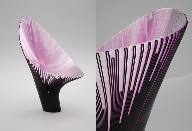 Напечатанное на 3D-принтере кресло, Zaha Hadid Architects для Nagami