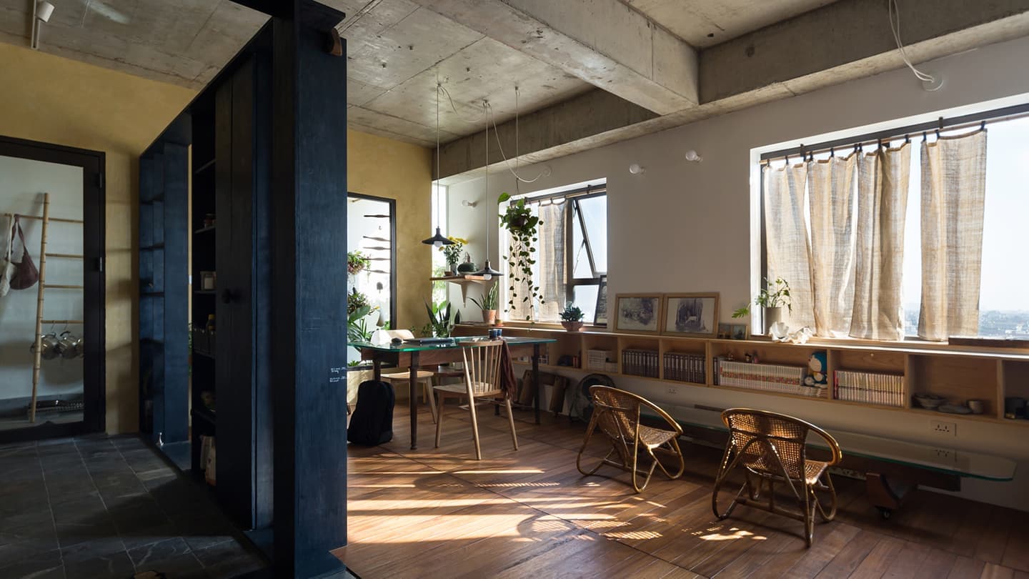 Открытая планировка и натуральная отделка во вьетнамской новостройке - проект Atelier12