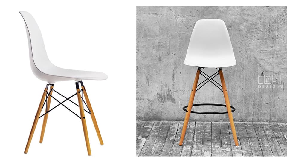 Стул Eames Plastic Chair, Чарльз и Рэй Имз, 1950 | барный стул 3569 от компании LoftDesigne