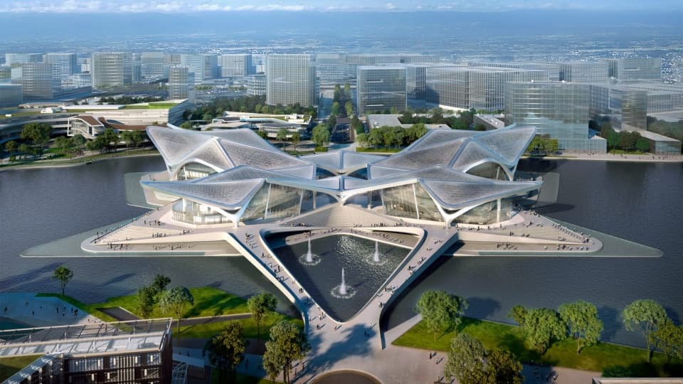 Четырехкрылый культурный центр в Чжухае от Zaha Hadid Architects Четырехкрылый культурный центр в Чжухае от Zaha Hadid Architects