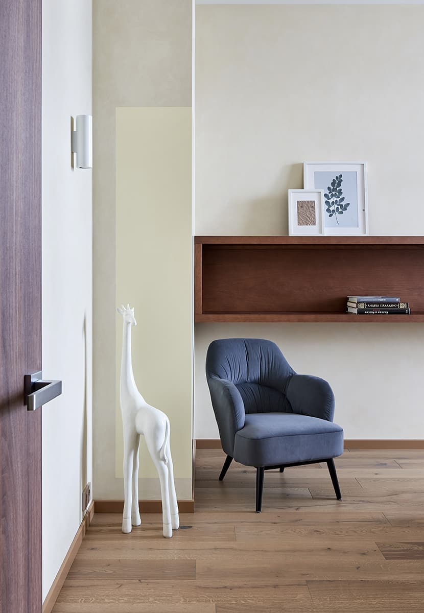 Квартира с камином в стиле эко-минимализм — проект архитектурного бюро Nikolai Bannikov Interiors