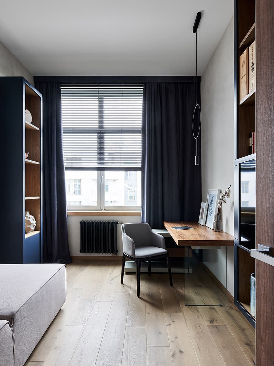 Квартира с камином в стиле эко-минимализм — проект архитектурного бюро Nikolai Bannikov Interiors