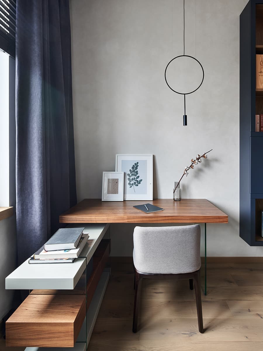 Квартира с камином в стиле эко-минимализм — проект архитектурного бюро Nikolai Bannikov Interiors