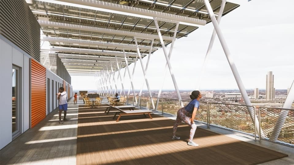 Canoe Landing Campus с зеленой крышей и солнечными панелями от ZAS Architects