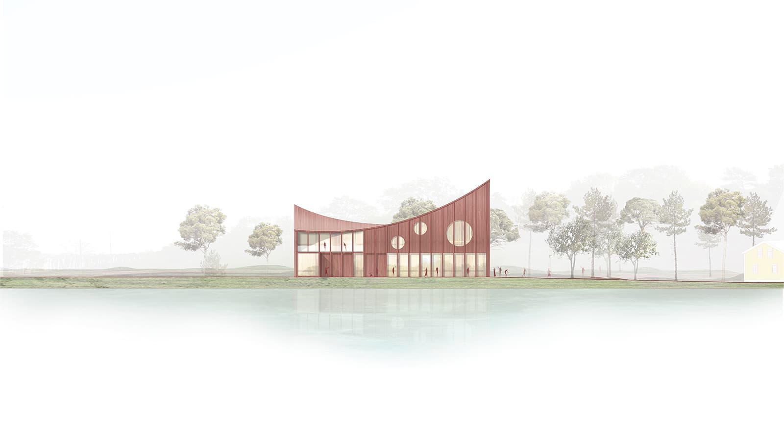 Северный фасад здания музея Brädgården Art Works. Проект Reiulf Ramstad Arkitekter