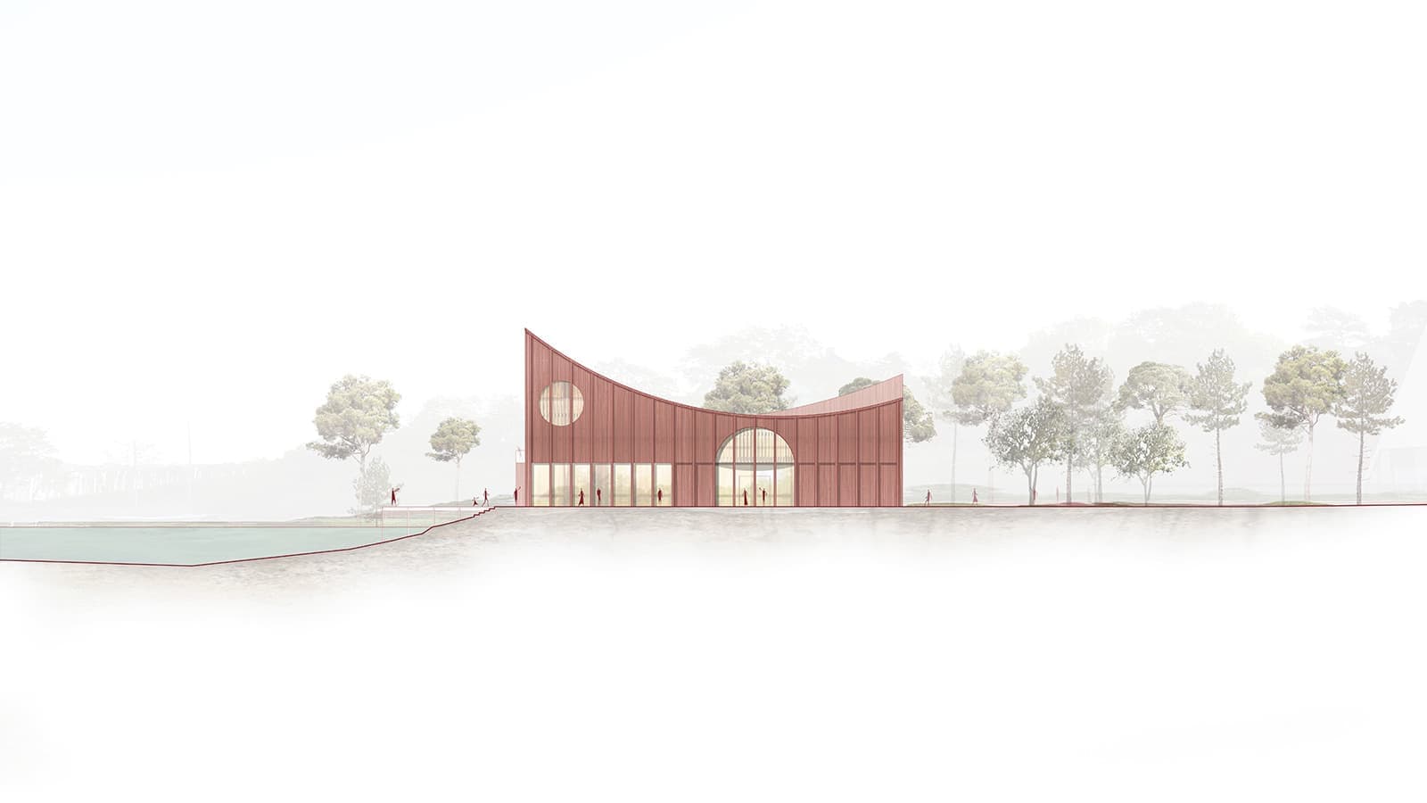 Западный фасад здания музея Brädgården Art Works. Проект Reiulf Ramstad Arkitekter