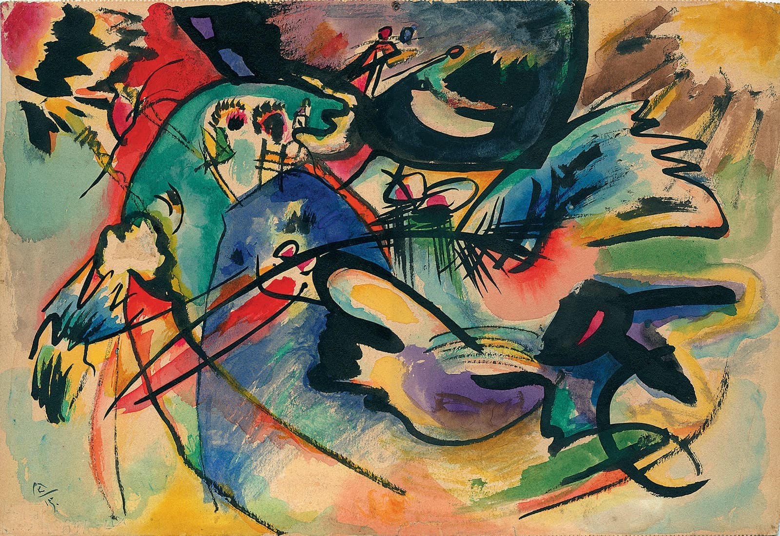 Василий Кандинский. Эскиз композиции «Красное с черным», 1915