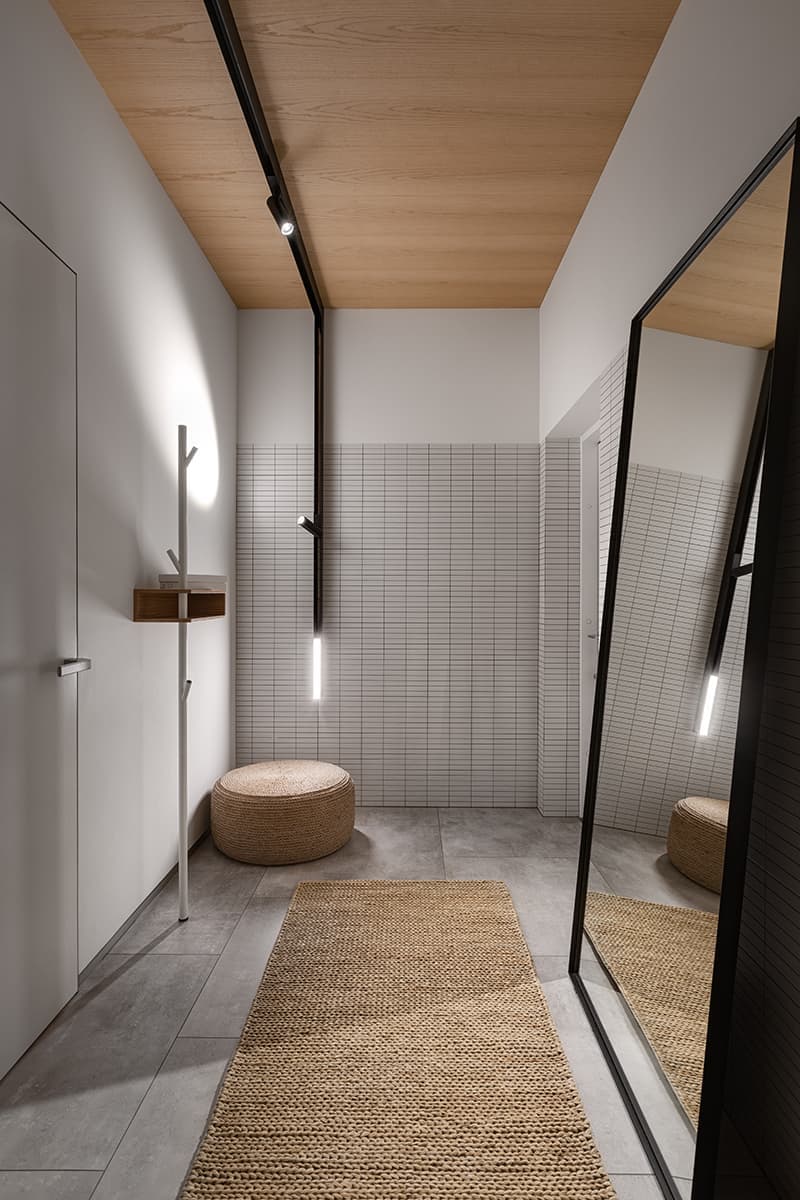 Свежий интерьер просторной квартиры в серо-голубых тонах – проект Azovsky + Pahomova Architects