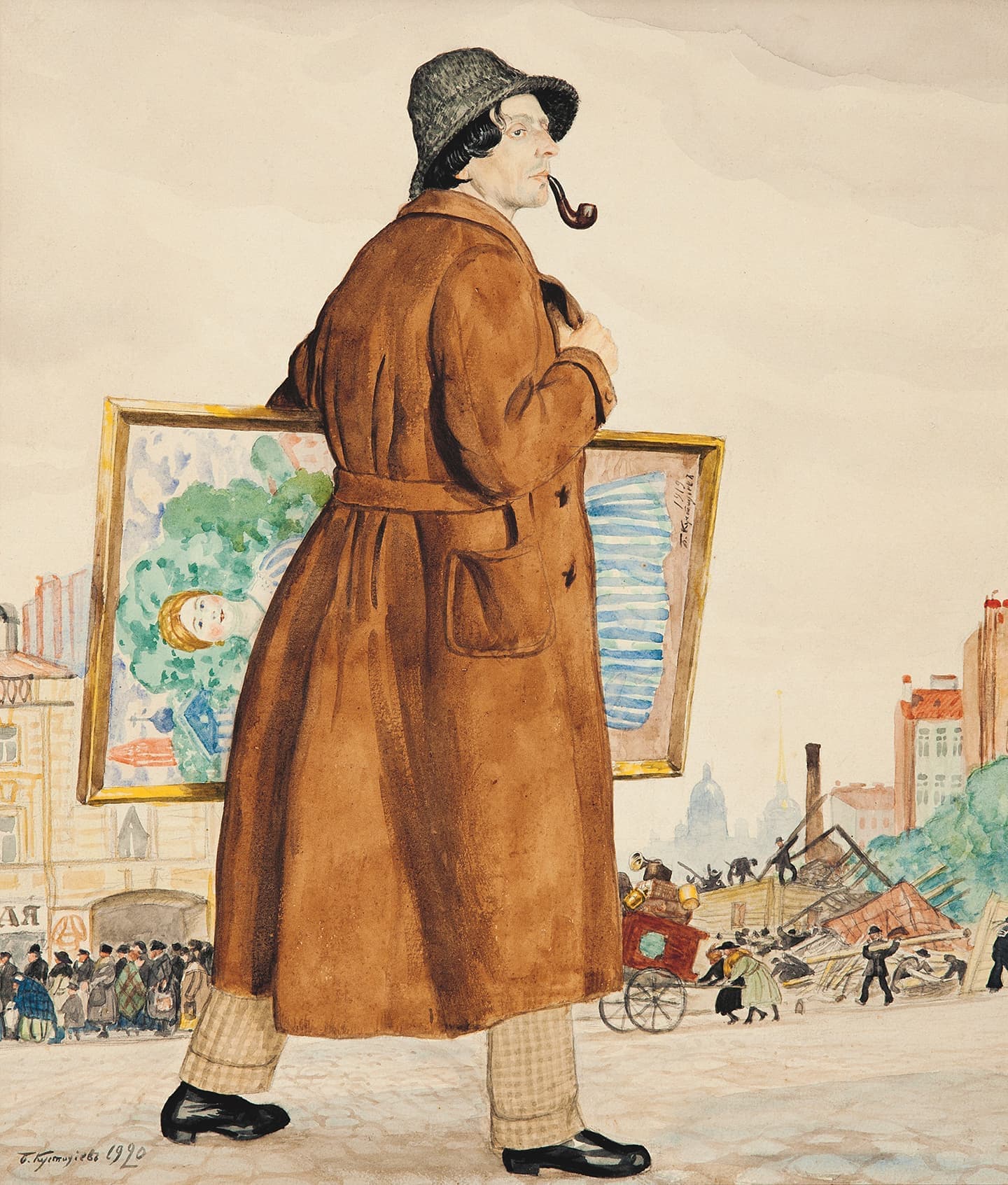 Борис Кустодиев. Портрет Исаака Бродского. 1920. Научно-исследовательский музей при Российской академии художеств, Санкт-Петербург