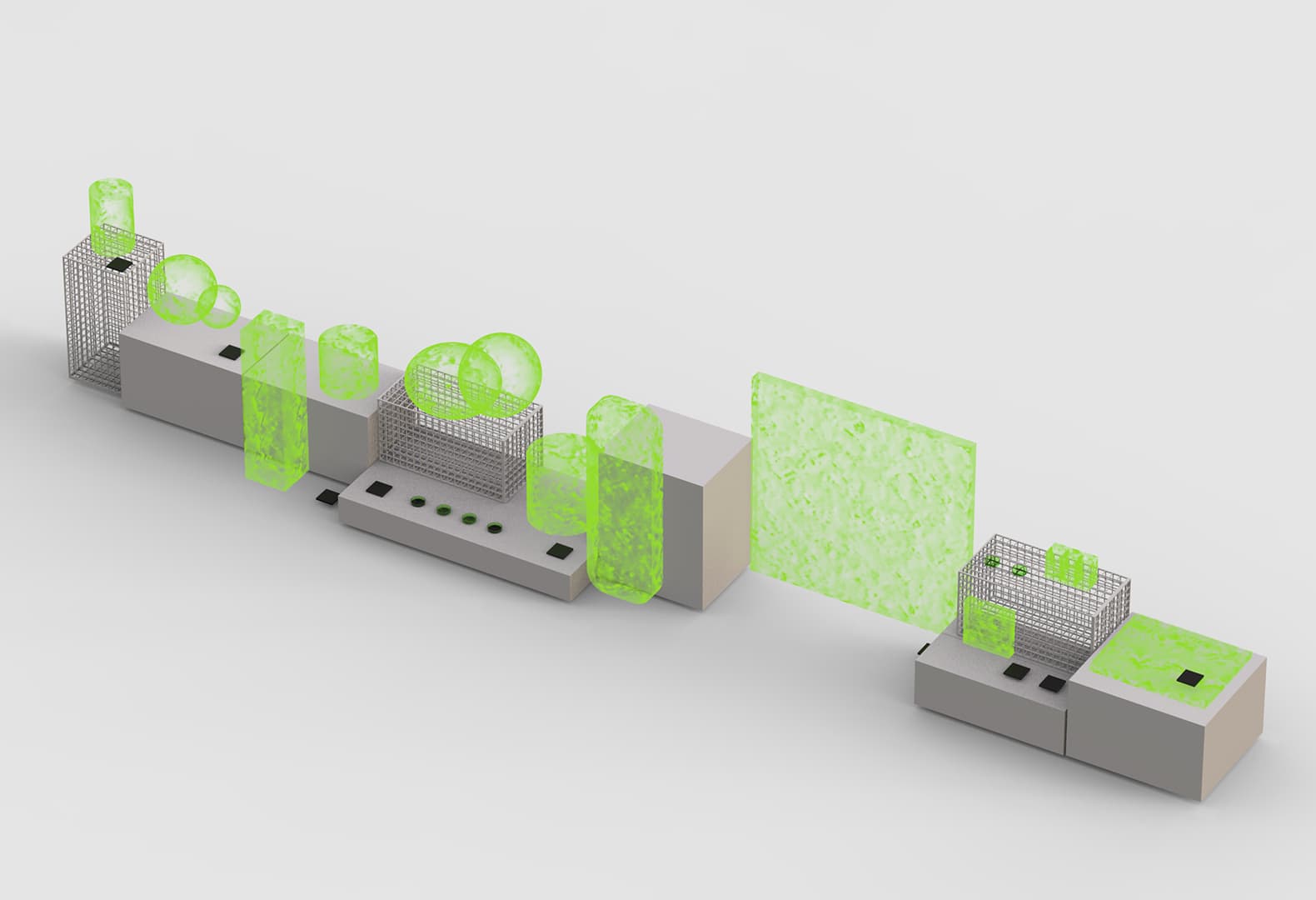 Схема экспозиции выставки лаборатории Zerowaste.lab и бренда Orac Decor