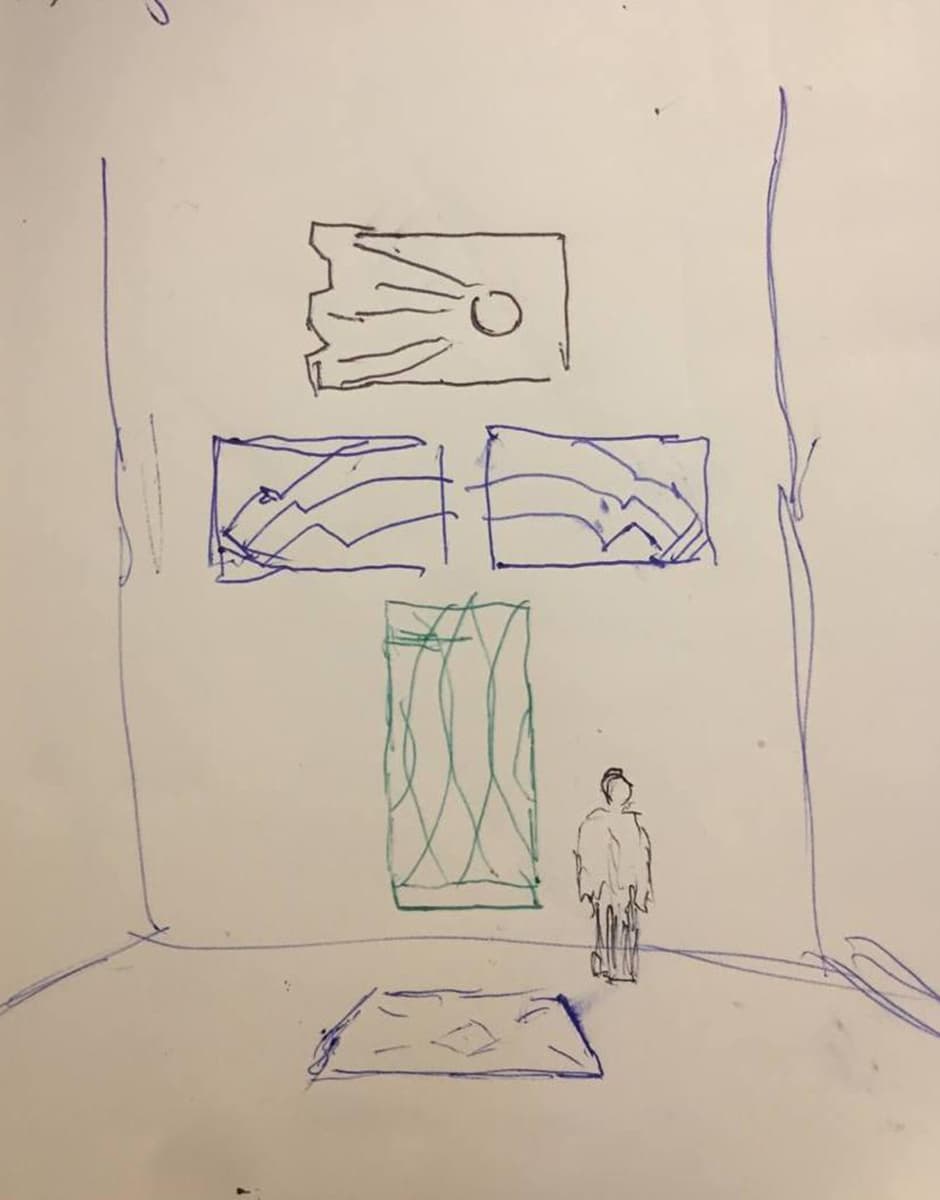 первый эскиз «коврового алтаря» (осень, 2021)