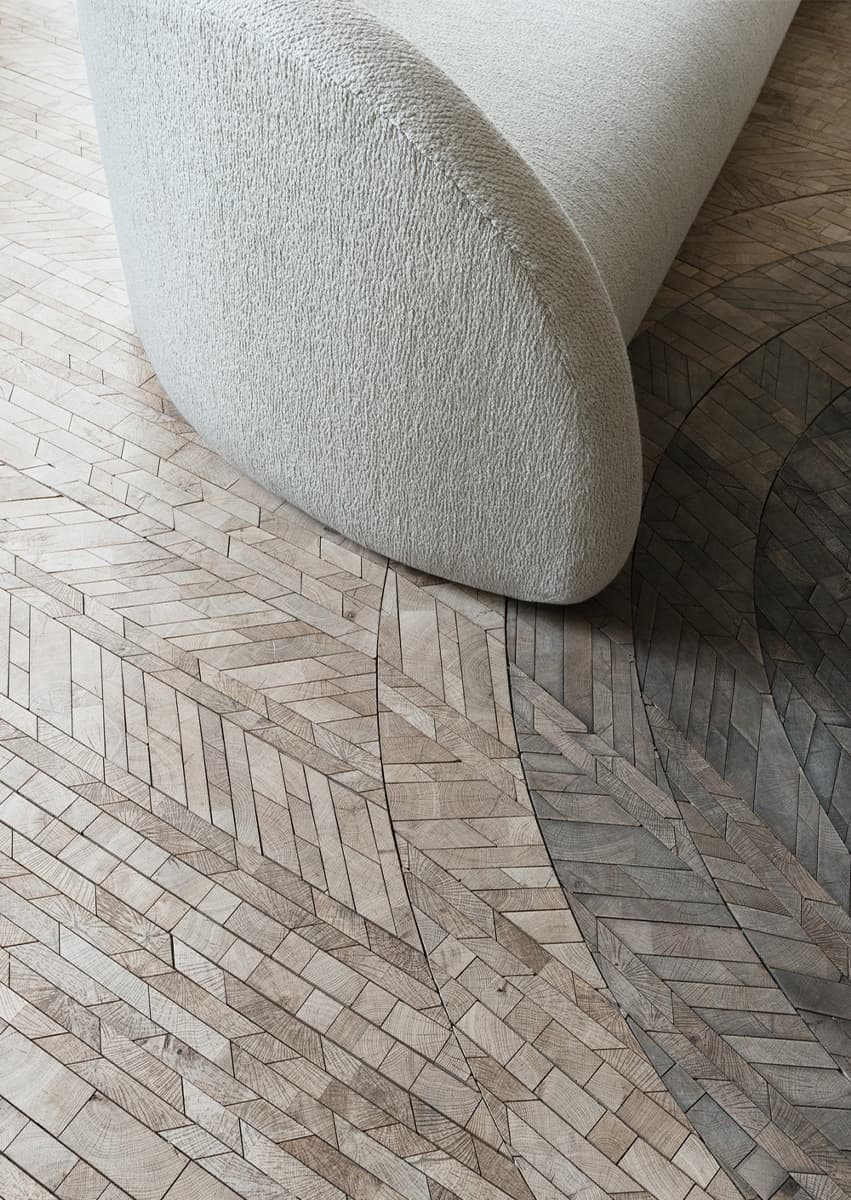 Рафаэль Наво: Коллекция напольных и настенных покрытий End Grain. Фото: Domaine des Etangs, AD interiors, Vincent Leroux
