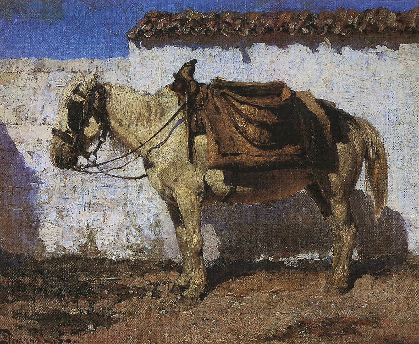 Василий Поленов. Белая лошадка, Нормандия. 1874. Государственный мемориальный историко-художественный и природный музей-заповедник В. Д. Поленова