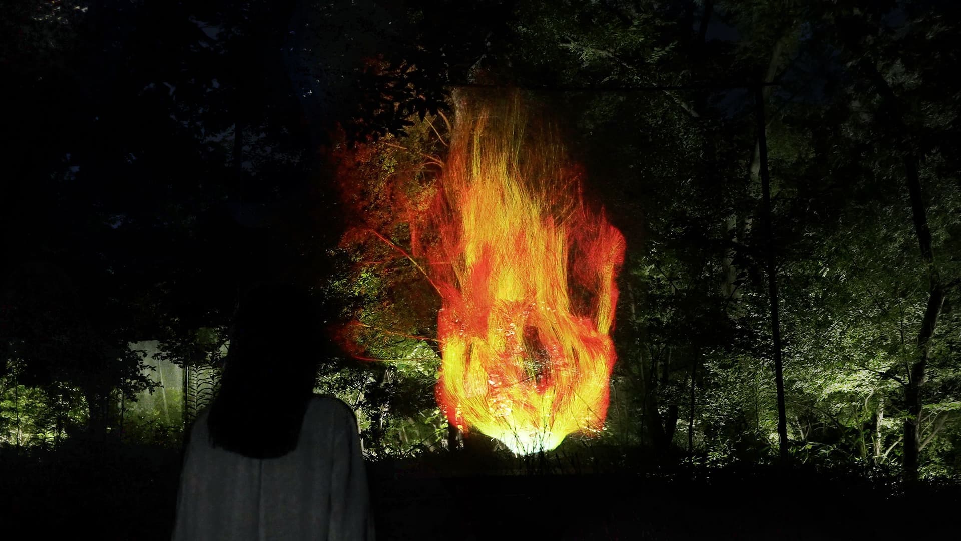 teamLab, Universe of Fire Particles in the Forest - Secondary Forest. Фото: © teamLab