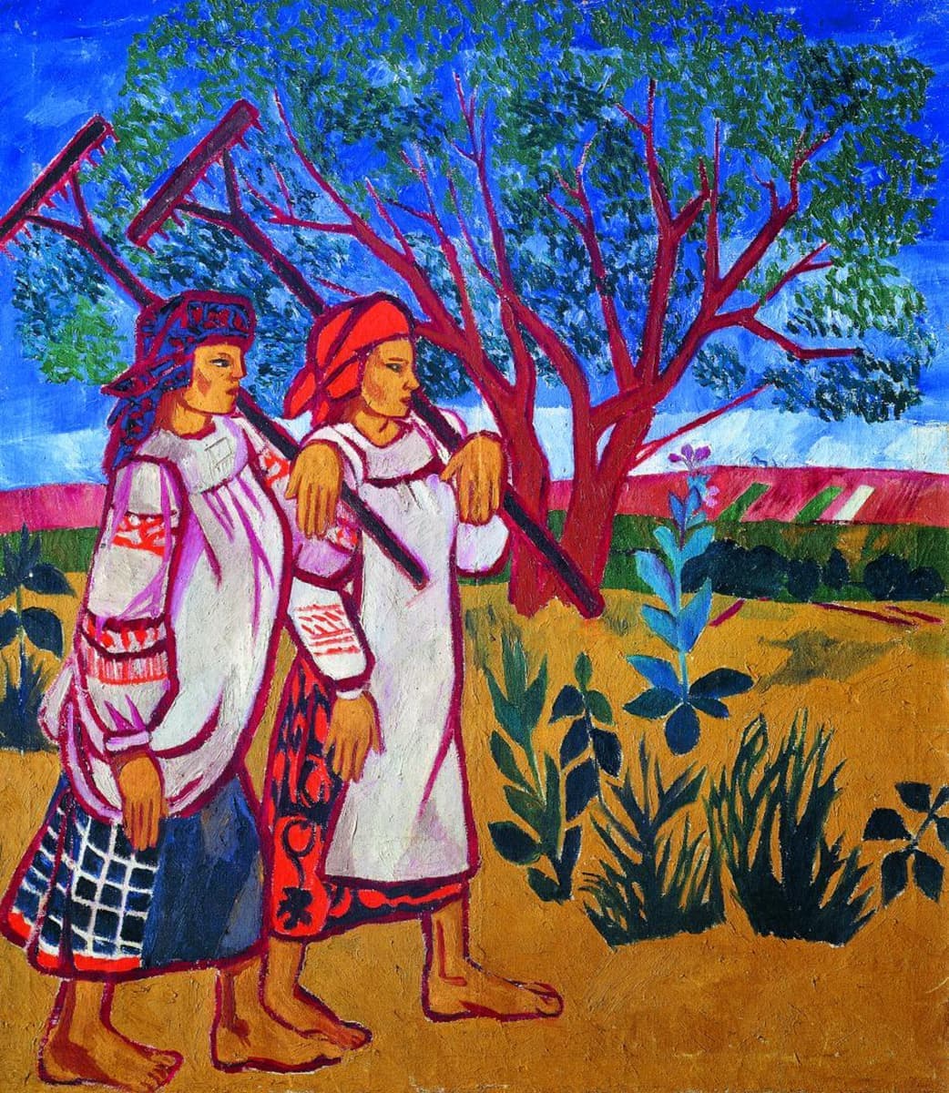 Наталия Гончарова. Бабы с граблями. 1909